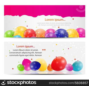 Color Glossy Balloons Card Background Vector Illustration
