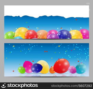 Color glossy balloons card background vector illustration