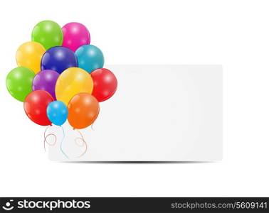 Color glossy balloons card background vector illustration