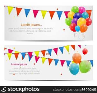 Color glossy balloons card background vector illustration