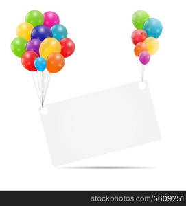 Color glossy balloons card background vector illustration