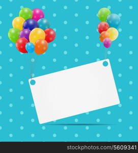 Color glossy balloons card background vector illustration