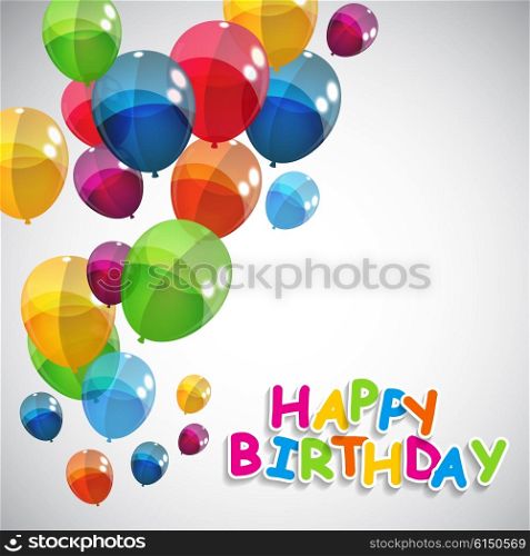 Color Glossy Balloons Happy Birthday Background Vector Illustration EPS10. Color Glossy Balloons Happy Birthday Background Vector Illustrat