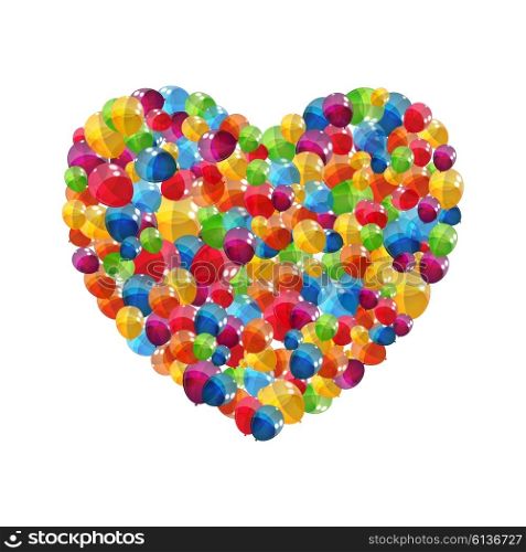 Color Glossy Balloons Heart Background Vector Illustration EPS10. Color Glossy Balloons Heart Background Vector Illustration