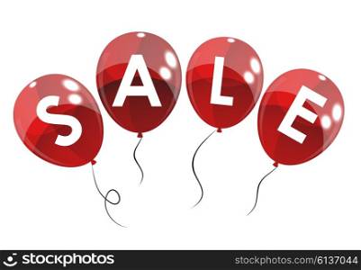 Color Glossy Balloons Sale Concept of Discount. Vector Illustration. eps10. Color Glossy Balloons Sale Concept of Discount. Vector Illustration