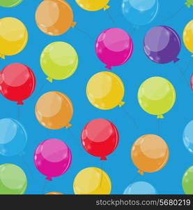 Color Glossy Balloons Seamles Pattern Background Vector Illustration EPS10