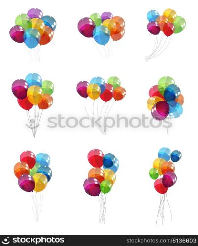 Color Glossy Balloons Set Background Vector Illustration EPS10. Color Glossy Balloons Set Background Vector Illustration