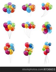 Color Glossy Balloons Set Background Vector Illustration EPS10. Color Glossy Balloons Set Background Vector Illustration