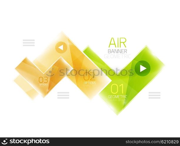 Color glossy glass arrow banner. Color glossy glass arrow banner. Vector