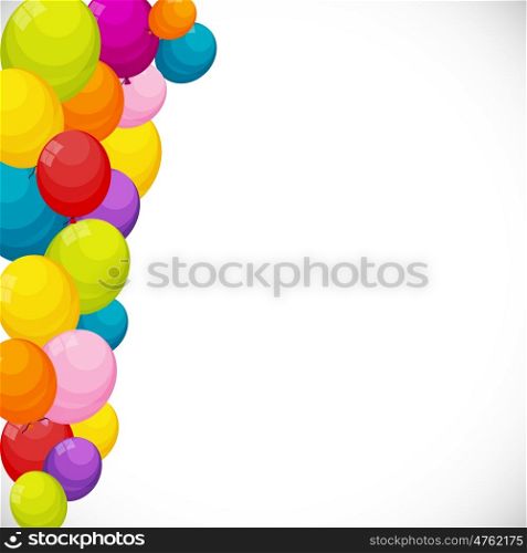 Color Glossy Happy Birthday Balloons Banner Background Vector Illustration EPS10. Color Glossy Happy Birthday Balloons Banner Background Vector