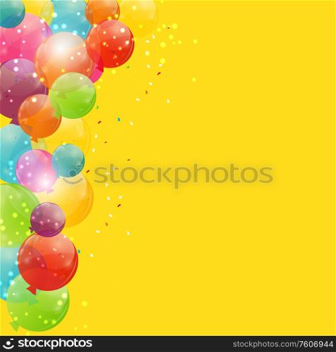 Color Glossy Happy Birthday Balloons Banner Background Vector Illustration EPS10. Color Glossy Happy Birthday Balloons Banner Background Vector Illustration