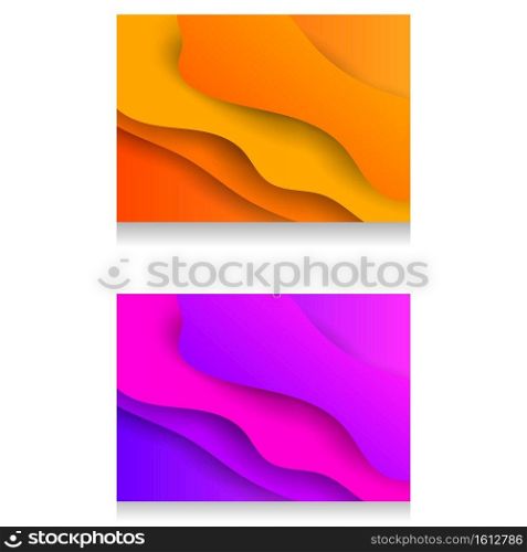 Color gradient wave abstract background, vector graphic design. Modern poster or banner template, dynamic geometric composition background set. Minimal art print for book or card. Color gradient wave abstract background graphic