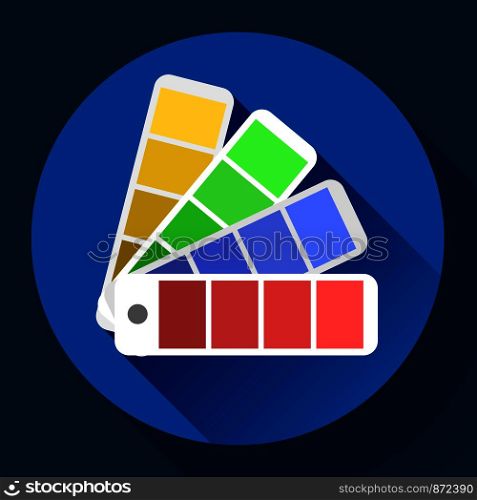Color guide swatches palette - typographic fan icon. Flat design style. Color guide swatches palette - typographic fan icon. Flat design style.