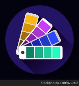Color guide swatches palette - typographic fan icon. Flat design style. Color guide swatches palette - typographic fan icon. Flat design style.