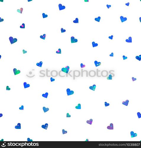 Color heart confetti seamless pattern on white background. Vector illustration. Color heart confetti seamless pattern on white background. Vector