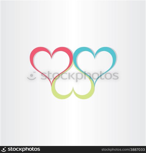color hearts love symbol design