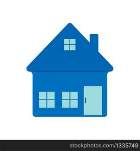 Color icon of the house. Outline isolated on a white background. Simple flat stock illustration.