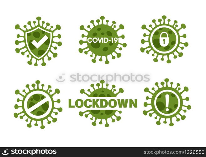 color icon or symbol of Novel Corona virus or Covid-19 disease prevention