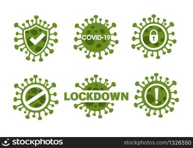 color icon or symbol of Novel Corona virus or Covid-19 disease prevention