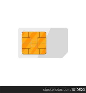 color icon sim card in flat style, vector. color icon sim card in flat style