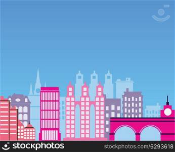 Color image of the city silhouette