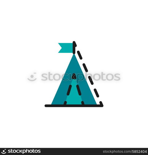 Color line icon for flat design. Camping. Color line icon for flat design isolated on white. Camping