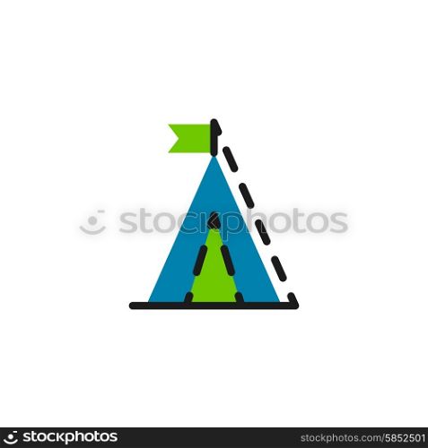 Color line icon for flat design. Camping. Color line icon for flat design isolated on white. Camping