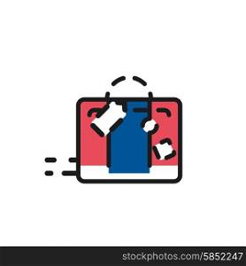 Color line icon for flat design. Luggage. Color line icon for flat design isolated on white. Luggage