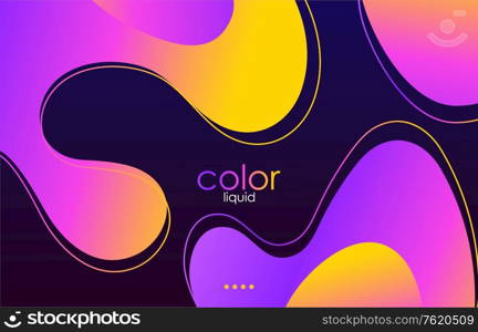 Color liquid organic shape. Moving colorful abstract background. Dynamic Effect. Vector Illustration. Design Template for poster and cover.. Moving colorful abstract background. Dynamic Effect. Vector Illustration. Design Template.
