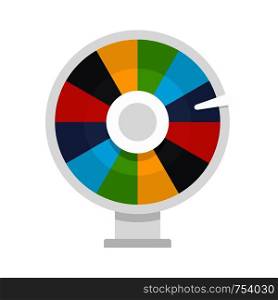 Color lucky wheel icon. Flat illustration of color lucky wheel vector icon for web isolated on white. Color lucky wheel icon, flat style