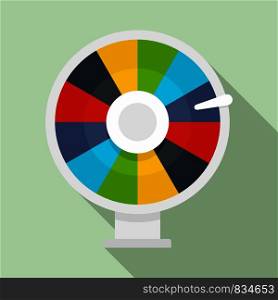 Color lucky wheel icon. Flat illustration of color lucky wheel vector icon for web design. Color lucky wheel icon, flat style
