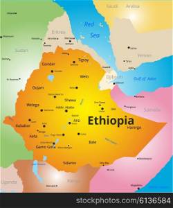 color map of Ethiopia. vector color map of Ethiopia country