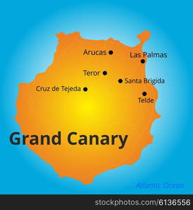 color map of Grand Canary . Vector color map of Grand Canary