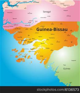 color map of Guinea-Bissau . Vector color map of Guinea-Bissau country