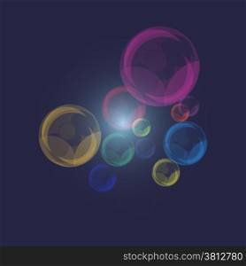Color of pearl bubbles on dark blue background, stock vector