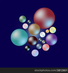 Color of pearl samples on dark blue background, stock vector