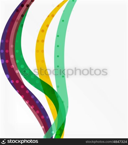 Color overlapping wave stripes, vector abstract background. Vector template for workflow layout, diagram, number options or web design
