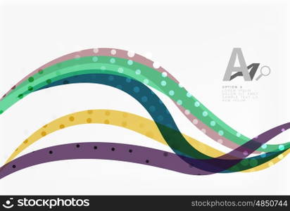 Color overlapping wave stripes, vector abstract background. Vector template for workflow layout, diagram, number options or web design