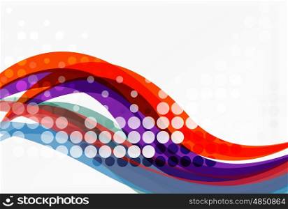Color overlapping wave stripes, vector abstract background. Vector template for workflow layout, diagram, number options or web design
