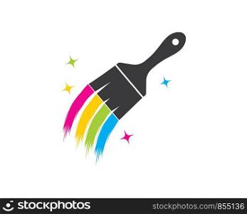 color paint brush logo icon vector illustration design