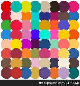 Color palette of 64 different colors. Flat vector illustration isolated on white background.. Color palette of 64 different colors. Flat vector illustration isolated on white