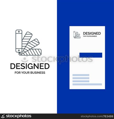 Color, Pallet, Pantone, Swatch Grey Logo Design and Business Card Template