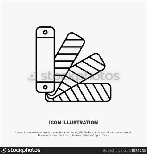 Color, Pallet, Pantone, Swatch Line Icon Vector