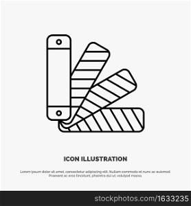 Color, Pallet, Pantone, Swatch Line Icon Vector
