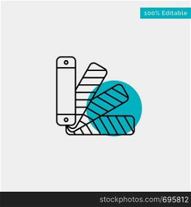 Color, Pallet, Pantone, Swatch turquoise highlight circle point Vector icon