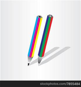 color pencil rgb cmyk icon design element