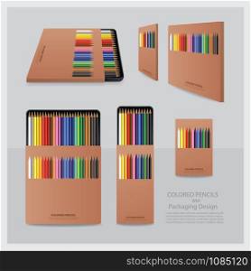 Color Pencils with Packaging Design Realistic