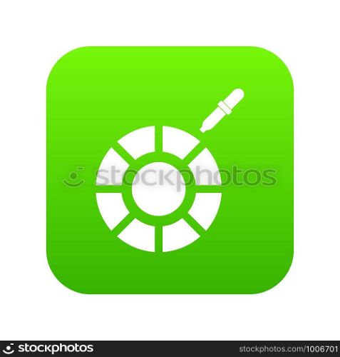 Color picker icon digital green for any design isolated on white vector illustration. Color picker icon digital green