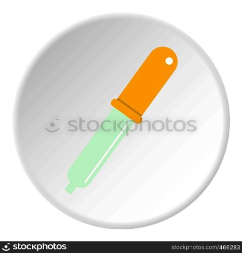 Color picker pipette icon in flat circle isolated on white background vector illustration for web. Color picker pipette icon circle
