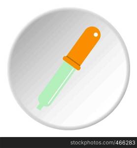 Color picker pipette icon in flat circle isolated on white background vector illustration for web. Color picker pipette icon circle